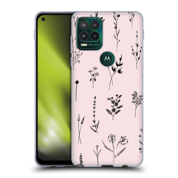 Anis Illustration Wildflowers Light Pink Soft Gel Case for Motorola Moto G Stylus 5G 2021