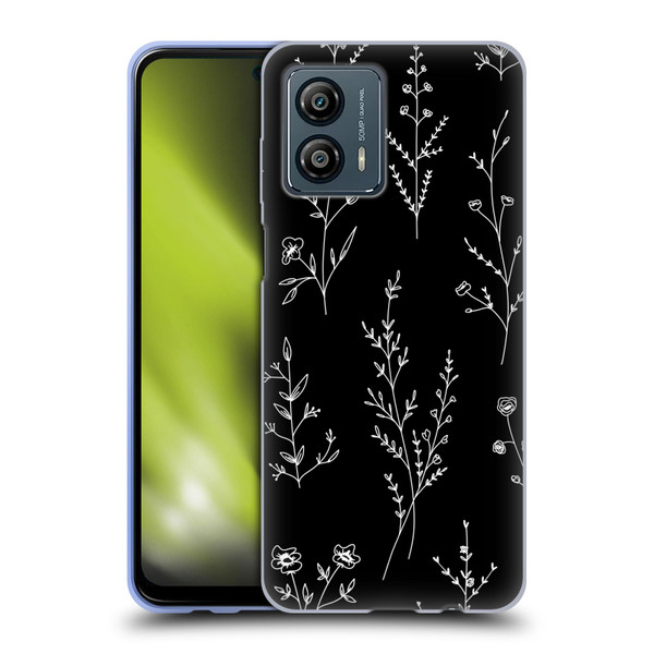 Anis Illustration Wildflowers Black Soft Gel Case for Motorola Moto G53 5G