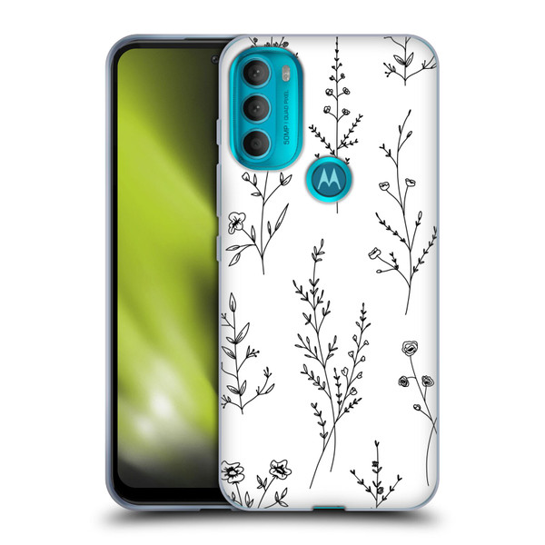 Anis Illustration Wildflowers White Soft Gel Case for Motorola Moto G71 5G
