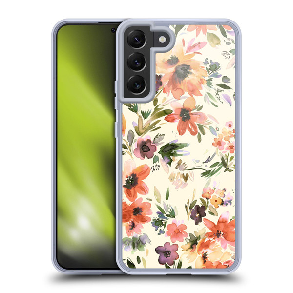 Ninola Spring Floral Painterly Flowers Soft Gel Case for Samsung Galaxy S22+ 5G