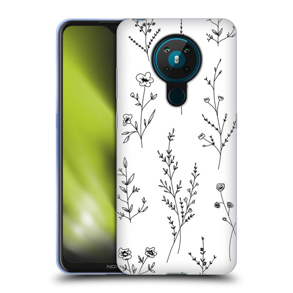 Anis Illustration Wildflowers White Soft Gel Case for Nokia 5.3