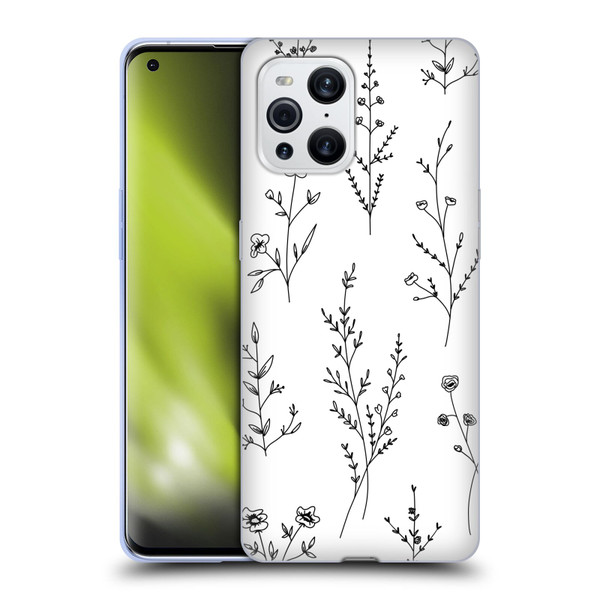 Anis Illustration Wildflowers White Soft Gel Case for OPPO Find X3 / Pro