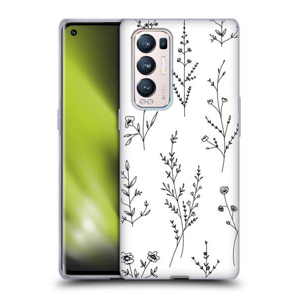 Anis Illustration Wildflowers White Soft Gel Case for OPPO Find X3 Neo / Reno5 Pro+ 5G