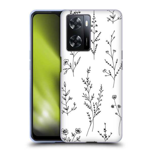Anis Illustration Wildflowers White Soft Gel Case for OPPO A57s
