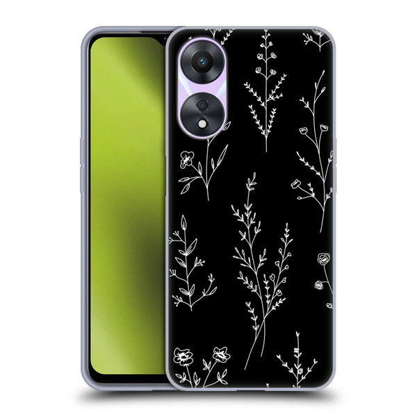 Anis Illustration Wildflowers Black Soft Gel Case for OPPO A78 5G