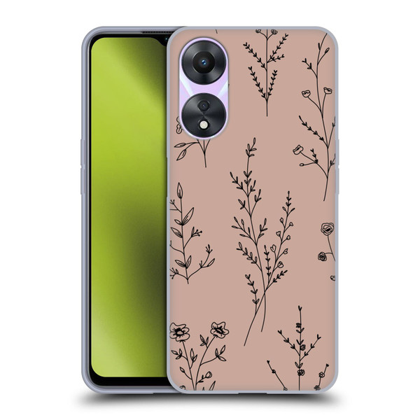 Anis Illustration Wildflowers Blush Pink Soft Gel Case for OPPO A78 5G