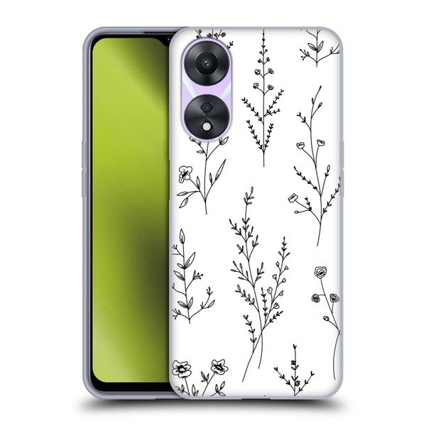 Anis Illustration Wildflowers White Soft Gel Case for OPPO A78 5G