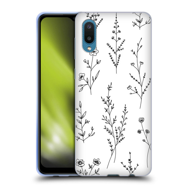 Anis Illustration Wildflowers White Soft Gel Case for Samsung Galaxy A02/M02 (2021)