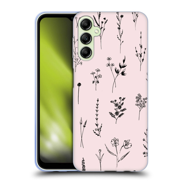 Anis Illustration Wildflowers Light Pink Soft Gel Case for Samsung Galaxy A14 5G