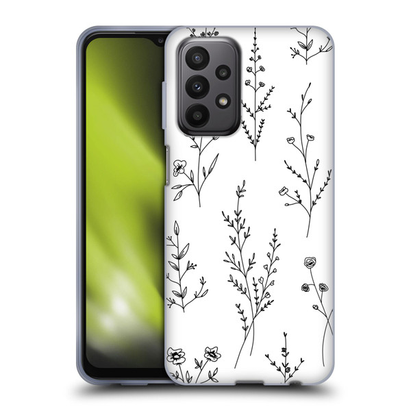 Anis Illustration Wildflowers White Soft Gel Case for Samsung Galaxy A23 / 5G (2022)