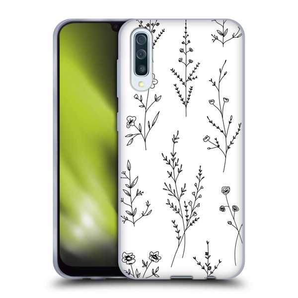 Anis Illustration Wildflowers White Soft Gel Case for Samsung Galaxy A50/A30s (2019)