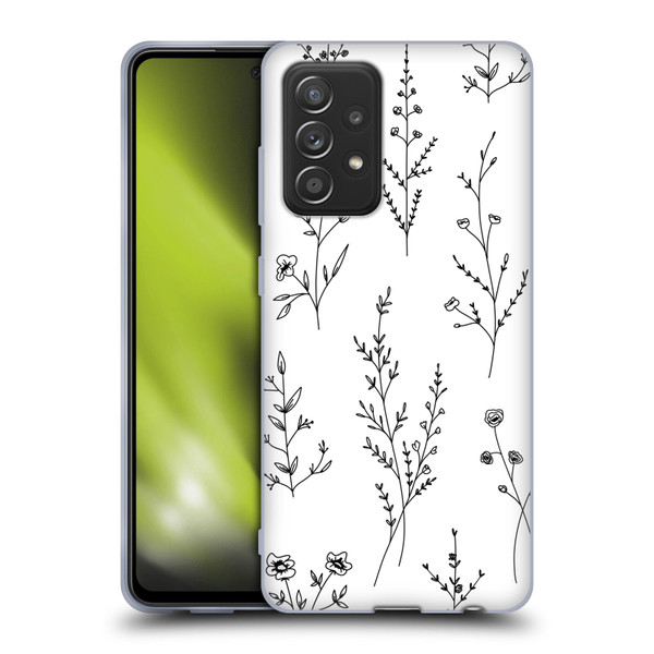 Anis Illustration Wildflowers White Soft Gel Case for Samsung Galaxy A52 / A52s / 5G (2021)