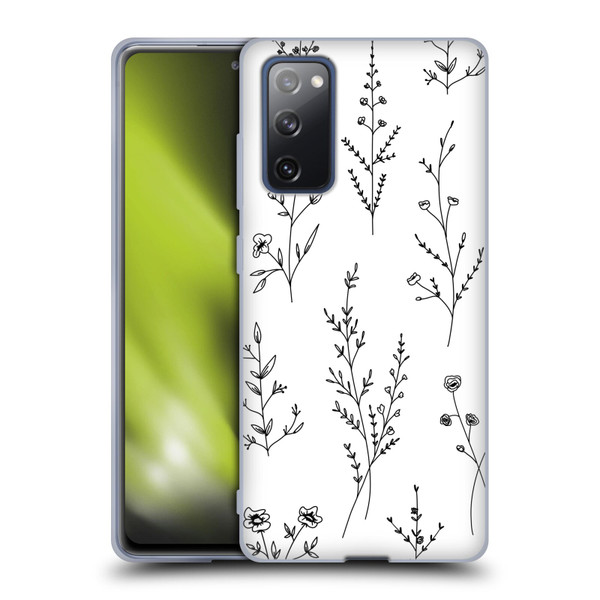 Anis Illustration Wildflowers White Soft Gel Case for Samsung Galaxy S20 FE / 5G