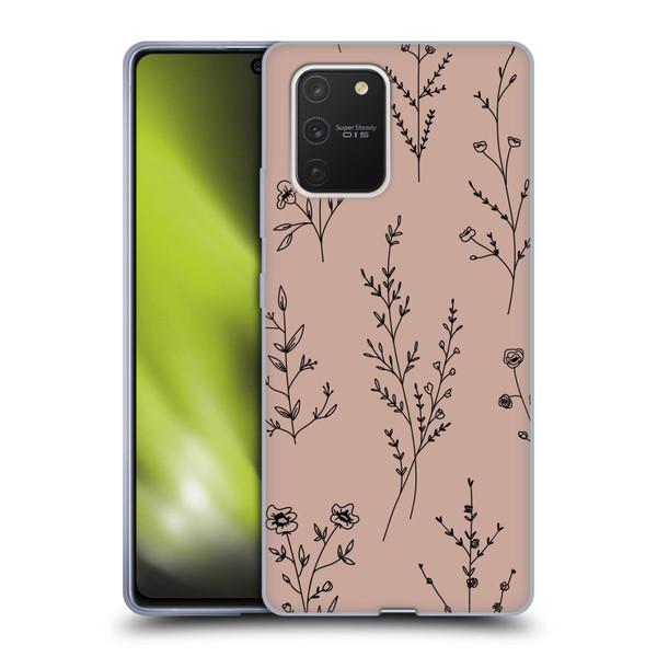 Anis Illustration Wildflowers Blush Pink Soft Gel Case for Samsung Galaxy S10 Lite