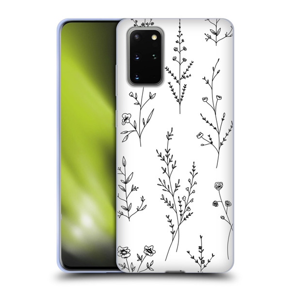 Anis Illustration Wildflowers White Soft Gel Case for Samsung Galaxy S20+ / S20+ 5G