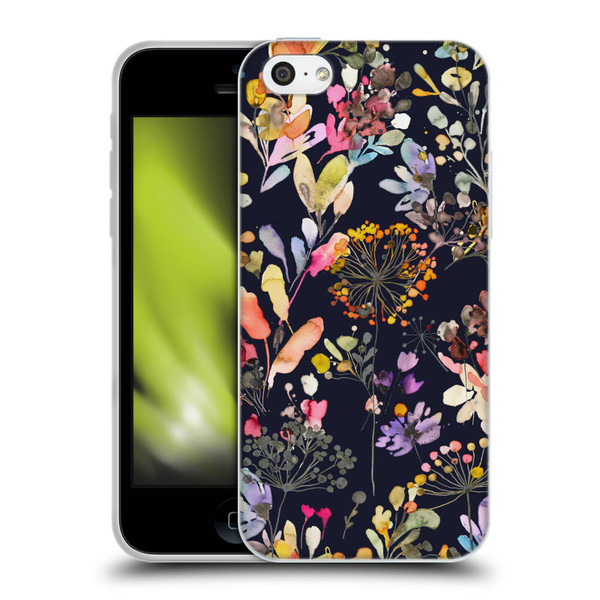 Ninola Wild Grasses Black Soft Gel Case for Apple iPhone 5c