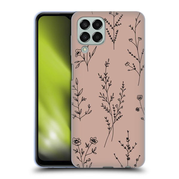 Anis Illustration Wildflowers Blush Pink Soft Gel Case for Samsung Galaxy M33 (2022)