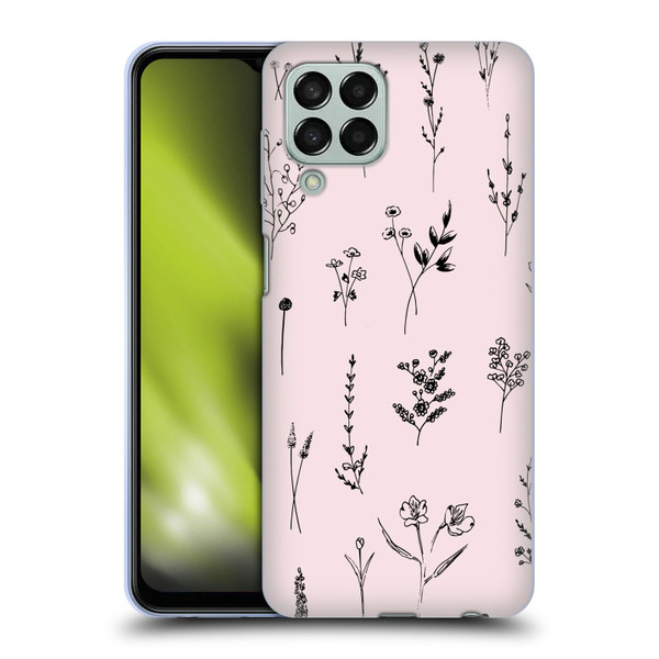 Anis Illustration Wildflowers Light Pink Soft Gel Case for Samsung Galaxy M33 (2022)