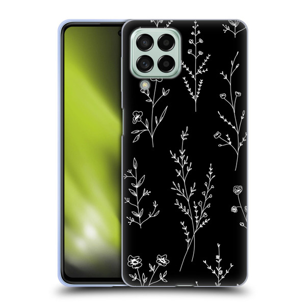 Anis Illustration Wildflowers Black Soft Gel Case for Samsung Galaxy M53 (2022)
