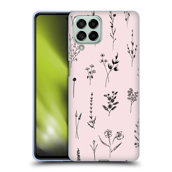 Anis Illustration Wildflowers Light Pink Soft Gel Case for Samsung Galaxy M53 (2022)