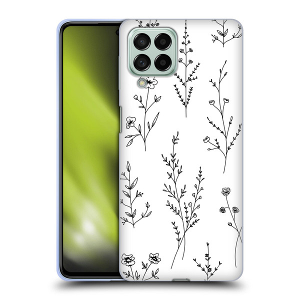 Anis Illustration Wildflowers White Soft Gel Case for Samsung Galaxy M53 (2022)