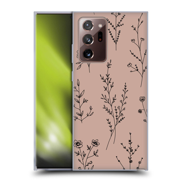 Anis Illustration Wildflowers Blush Pink Soft Gel Case for Samsung Galaxy Note20 Ultra / 5G