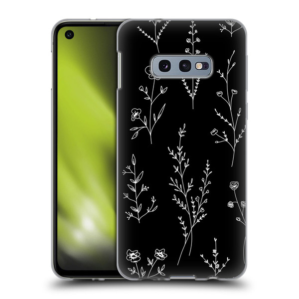 Anis Illustration Wildflowers Black Soft Gel Case for Samsung Galaxy S10e