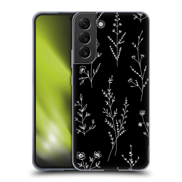 Anis Illustration Wildflowers Black Soft Gel Case for Samsung Galaxy S22+ 5G