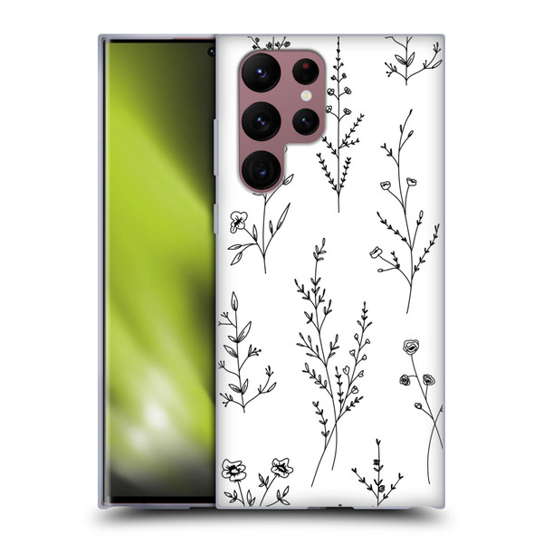 Anis Illustration Wildflowers White Soft Gel Case for Samsung Galaxy S22 Ultra 5G