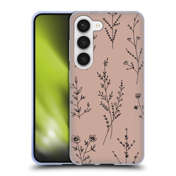 Anis Illustration Wildflowers Blush Pink Soft Gel Case for Samsung Galaxy S23 5G