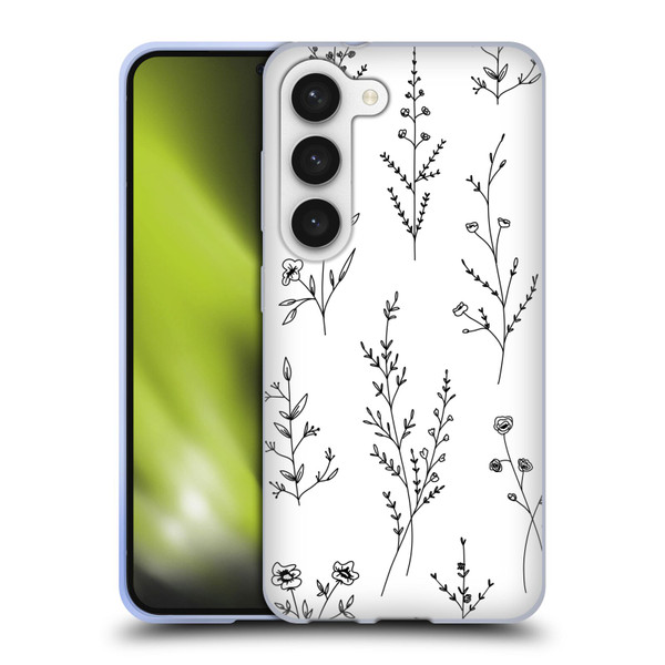 Anis Illustration Wildflowers White Soft Gel Case for Samsung Galaxy S23 5G