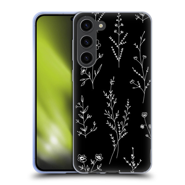 Anis Illustration Wildflowers Black Soft Gel Case for Samsung Galaxy S23+ 5G
