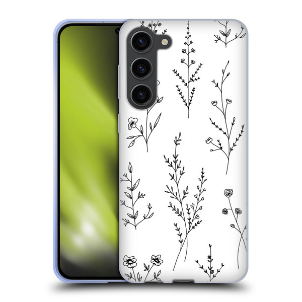 Anis Illustration Wildflowers White Soft Gel Case for Samsung Galaxy S23+ 5G