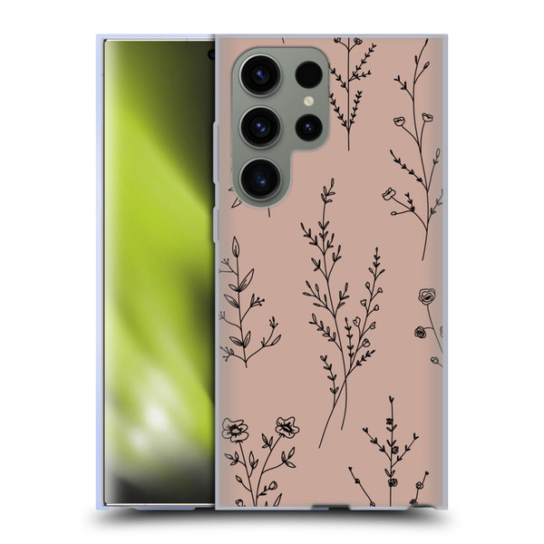 Anis Illustration Wildflowers Blush Pink Soft Gel Case for Samsung Galaxy S23 Ultra 5G