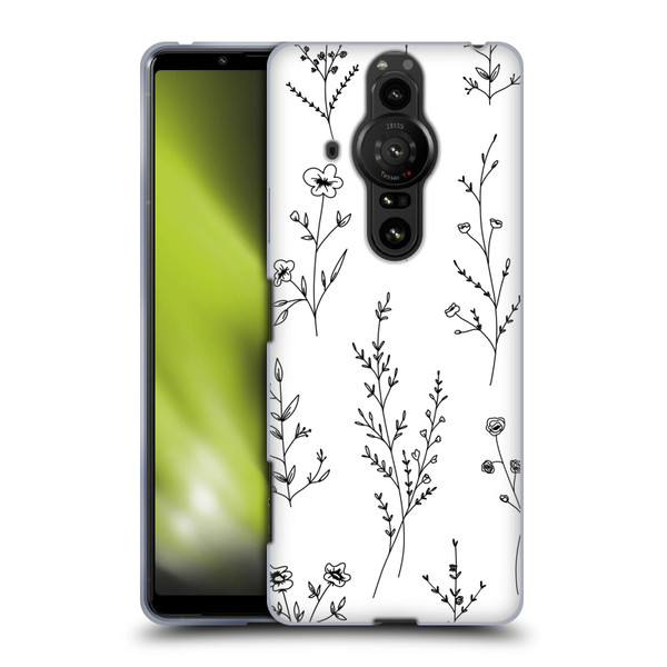 Anis Illustration Wildflowers White Soft Gel Case for Sony Xperia Pro-I