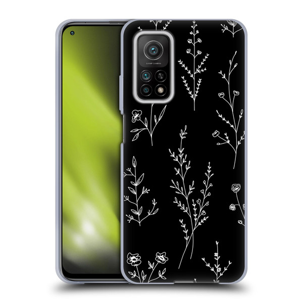 Anis Illustration Wildflowers Black Soft Gel Case for Xiaomi Mi 10T 5G