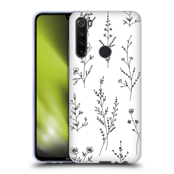 Anis Illustration Wildflowers White Soft Gel Case for Xiaomi Redmi Note 8T