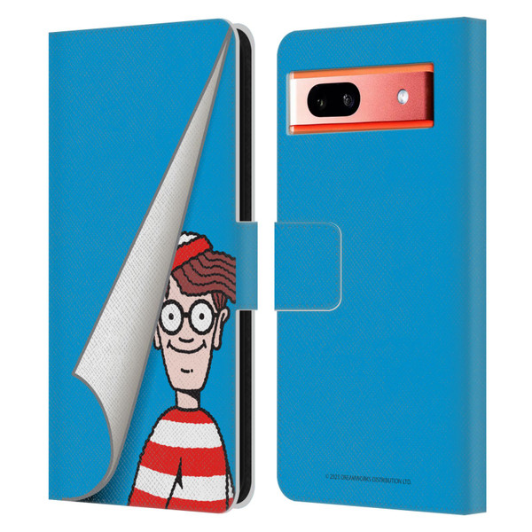 Where's Wally? Graphics Peek Leather Book Wallet Case Cover For Google Pixel 7a