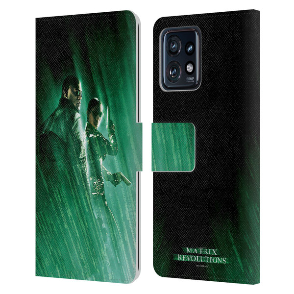 The Matrix Revolutions Key Art Morpheus Trinity Leather Book Wallet Case Cover For Motorola Moto Edge 40 Pro