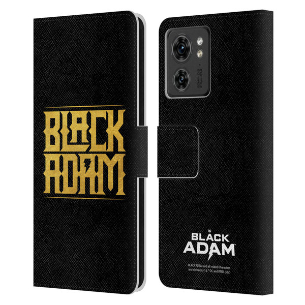 Black Adam Graphics Logotype Leather Book Wallet Case Cover For Motorola Moto Edge 40