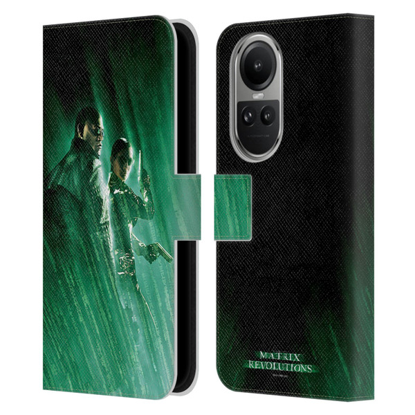 The Matrix Revolutions Key Art Morpheus Trinity Leather Book Wallet Case Cover For OPPO Reno10 5G / Reno10 Pro 5G