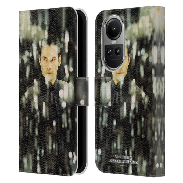 The Matrix Revolutions Key Art Neo 1 Leather Book Wallet Case Cover For OPPO Reno10 5G / Reno10 Pro 5G