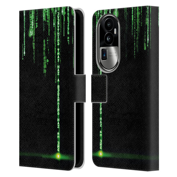 The Matrix Revolutions Key Art Everything That Has Beginning Leather Book Wallet Case Cover For OPPO Reno10 Pro+