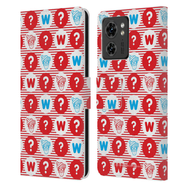 Where's Wally? Graphics Circle Leather Book Wallet Case Cover For Motorola Moto Edge 40