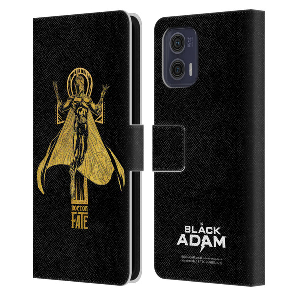 Black Adam Graphics Doctor Fate Leather Book Wallet Case Cover For Motorola Moto G73 5G