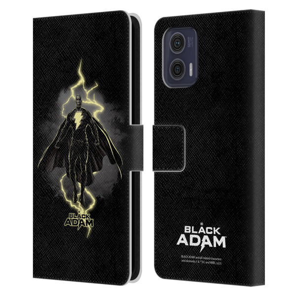 Black Adam Graphics Lightning Leather Book Wallet Case Cover For Motorola Moto G73 5G