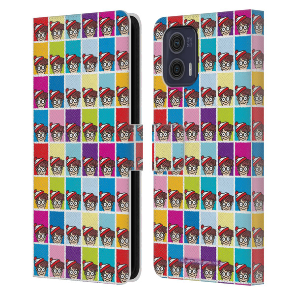 Where's Wally? Graphics Portrait Pattern Leather Book Wallet Case Cover For Motorola Moto G73 5G