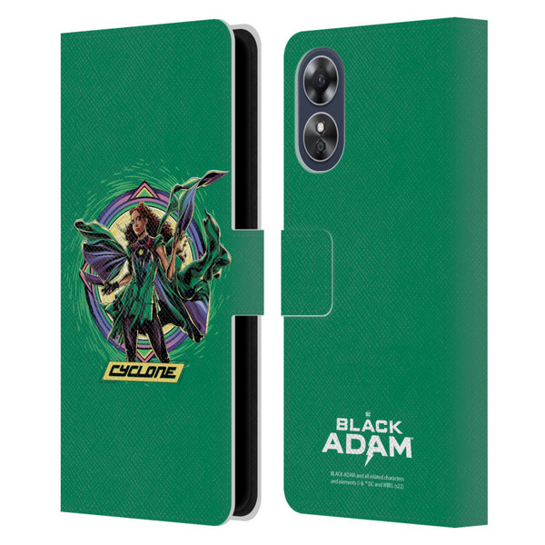 Black Adam Graphics Cyclone Leather Book Wallet Case Cover For OPPO A17
