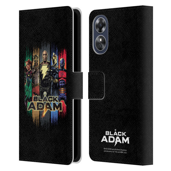 Black Adam Graphics Group Leather Book Wallet Case Cover For OPPO A17