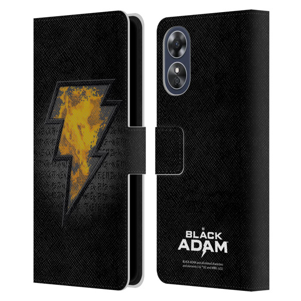 Black Adam Graphics Icon Leather Book Wallet Case Cover For OPPO A17